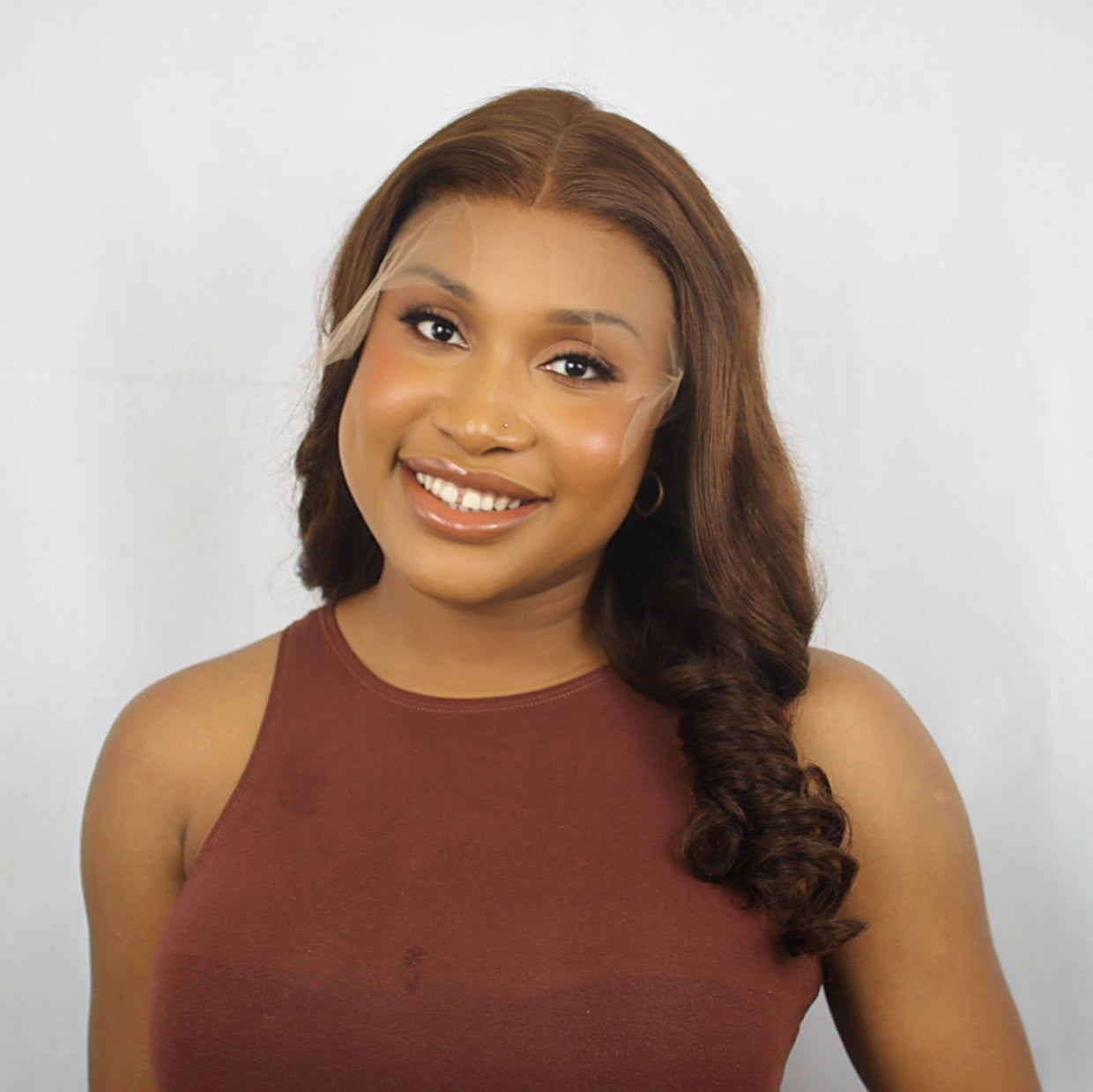 Luxury Raw Curly Hair Wig – 6x8 HD Closure, 22 Inches, Color #4, 250% Density