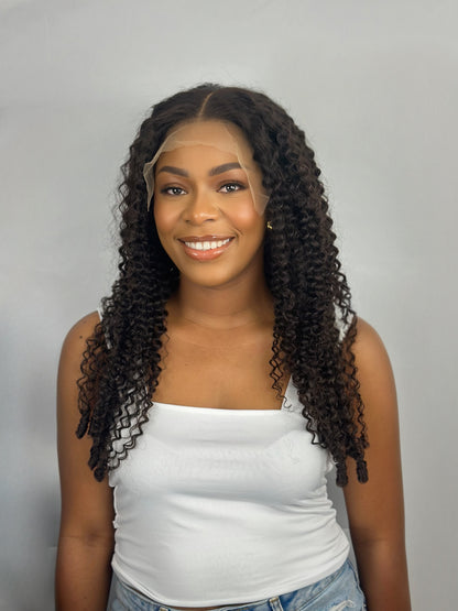 12A Raw hair Burmese curyl 6x8 Closure HD  Lace Wig 26 Inches  300% Density