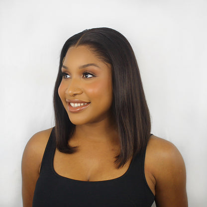 Bob 12A Raw Hair Pre Cut 13x4 HD Lace Center Part Wig - 12 Inches  200% Density