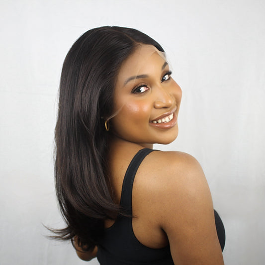 Layered Bob Raw Hair 13x6 HD Lace Frontal Wig - 16 Inches 300% Density