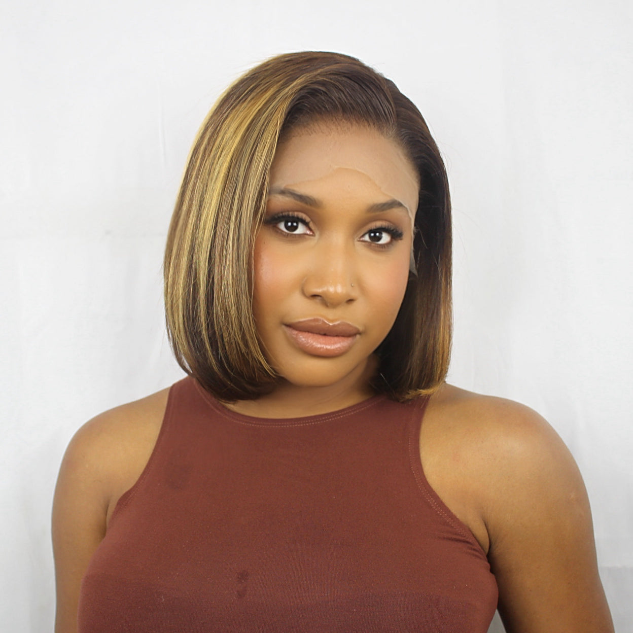 Bob 12A Raw Hair 13x4 Frontal HD Lace Side Wig – 12 inches, 300 %density.