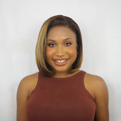 Bob 12A Raw Hair 13x4 Frontal HD Lace Side Wig – 12 inches, 300 %density.