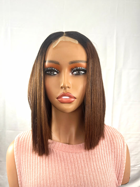 Virgin hair Bob wig-10 Inches , 2x6 lace 200%  Density